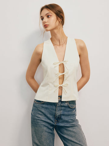 Camiseta sin mangas con lazo 