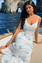 Floral Print Slim Cami Maxi Dress