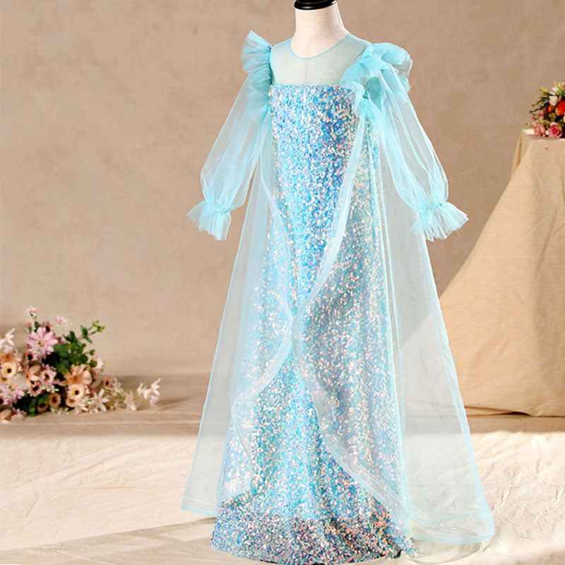 Ballkleider für kleine Mädchen, elegante Festkleider mit Pailletten, traumhaftes Prinzessinnenkleid für Kommunion und Party 