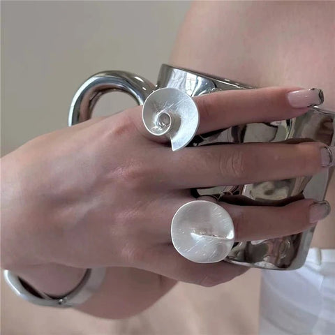 Verstellbarer Schneckenring aus Sterlingsilber 