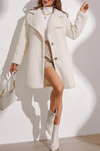 Longline Lapel Plush Winter Coat
