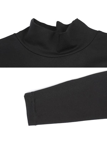 Camiseta corta de manga larga negra False Two