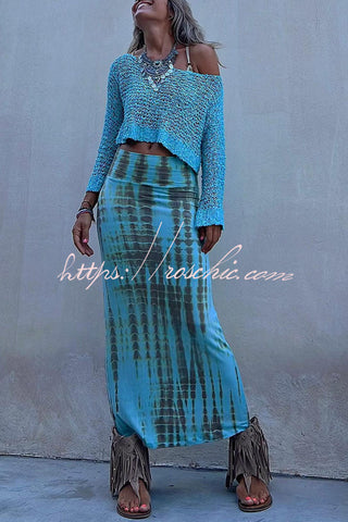 Adoring Memories – Maxirock mit Batikmuster und elastischer Taille 