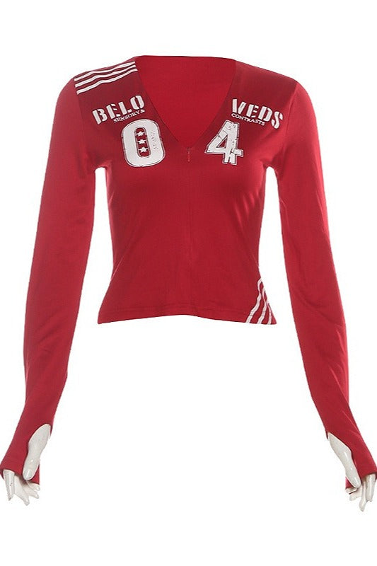 Street Letter Print Long Sleeve T-shirt