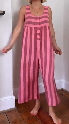 Jumpsuit mit gestreiftem Print und Tanktop 