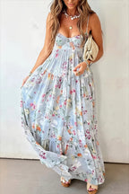 Floral Cami Flowy Swing Long Boho Dress