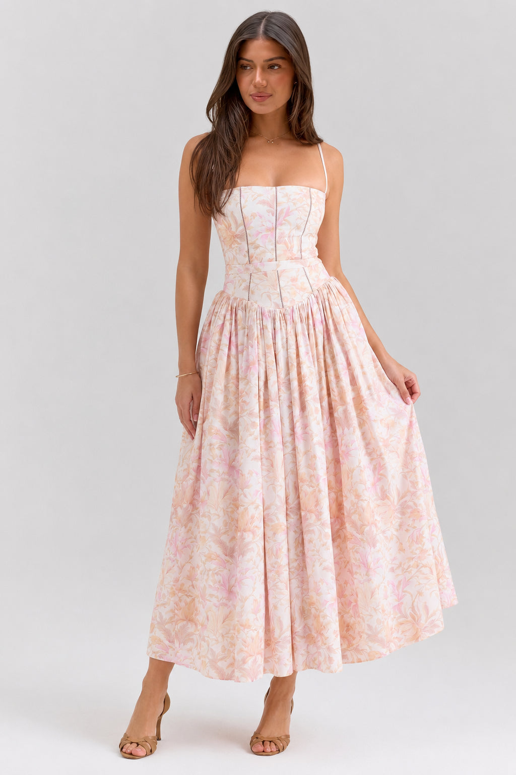 Sexy Floral Cami Bodycon Maxi Dress