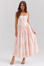 Sexy Floral Cami Bodycon Maxi Dress