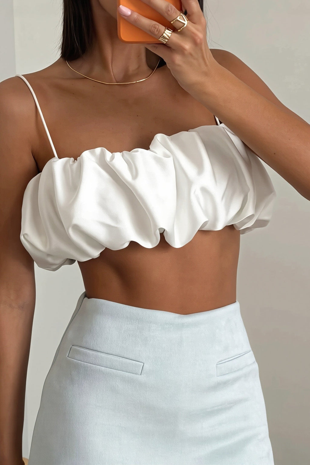 Satin Cropped Sexy Hot Girl Cami Top