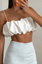 Satin Cropped Sexy Hot Girl Cami Top