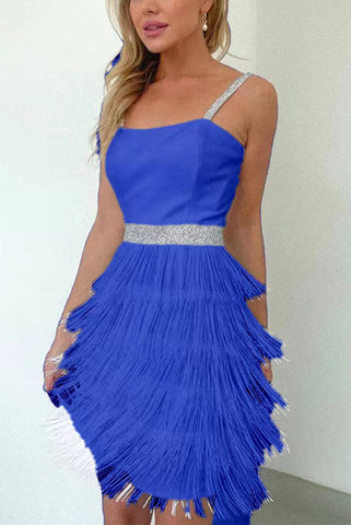 1920er Gatsby Pailletten Fransen Vintage Party Minikleid 