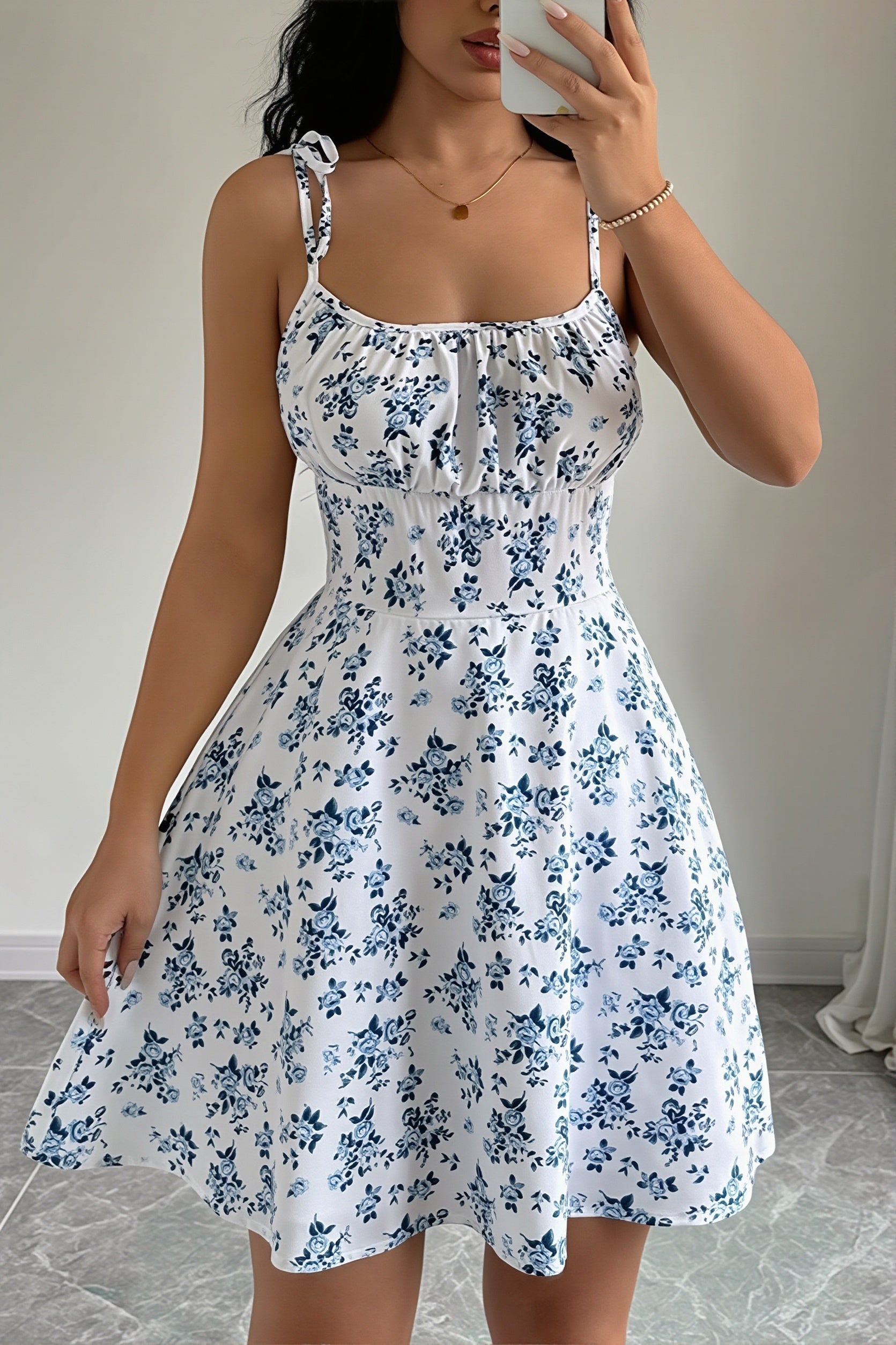Ruched A Line Loose Mini Dress