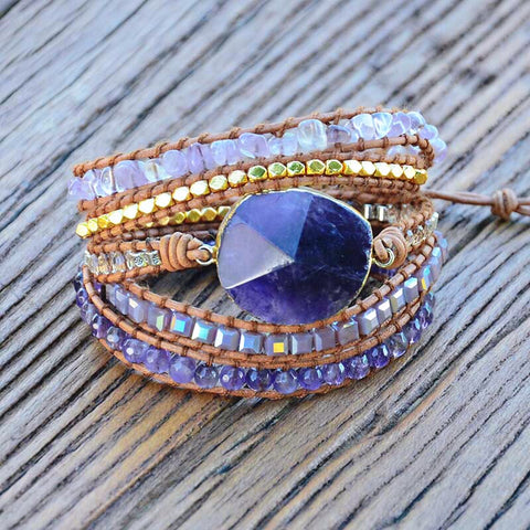 Kronenchakra Amethyst Armband 