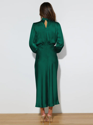FROM THE SOURCE HIGH NECK BRIDAL MAXI DRESS - EMERALD