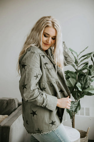 Chaqueta vaquera holgada de longitud media para mujer 