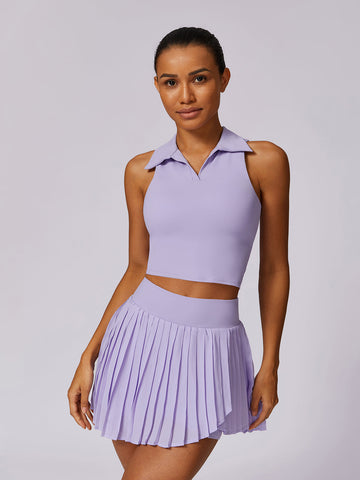 Camiseta sin mangas ajustada con solapa POLO 