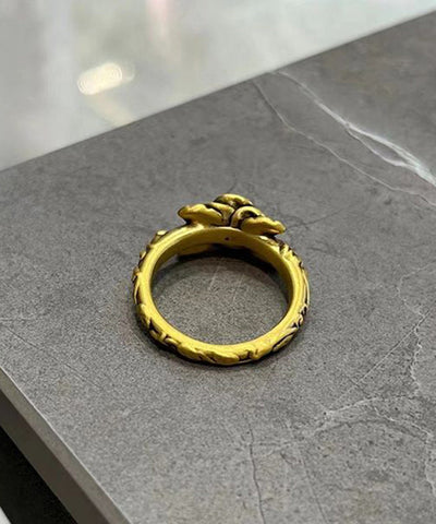 Retro Sterling Silber Overgild Rose Ringe 