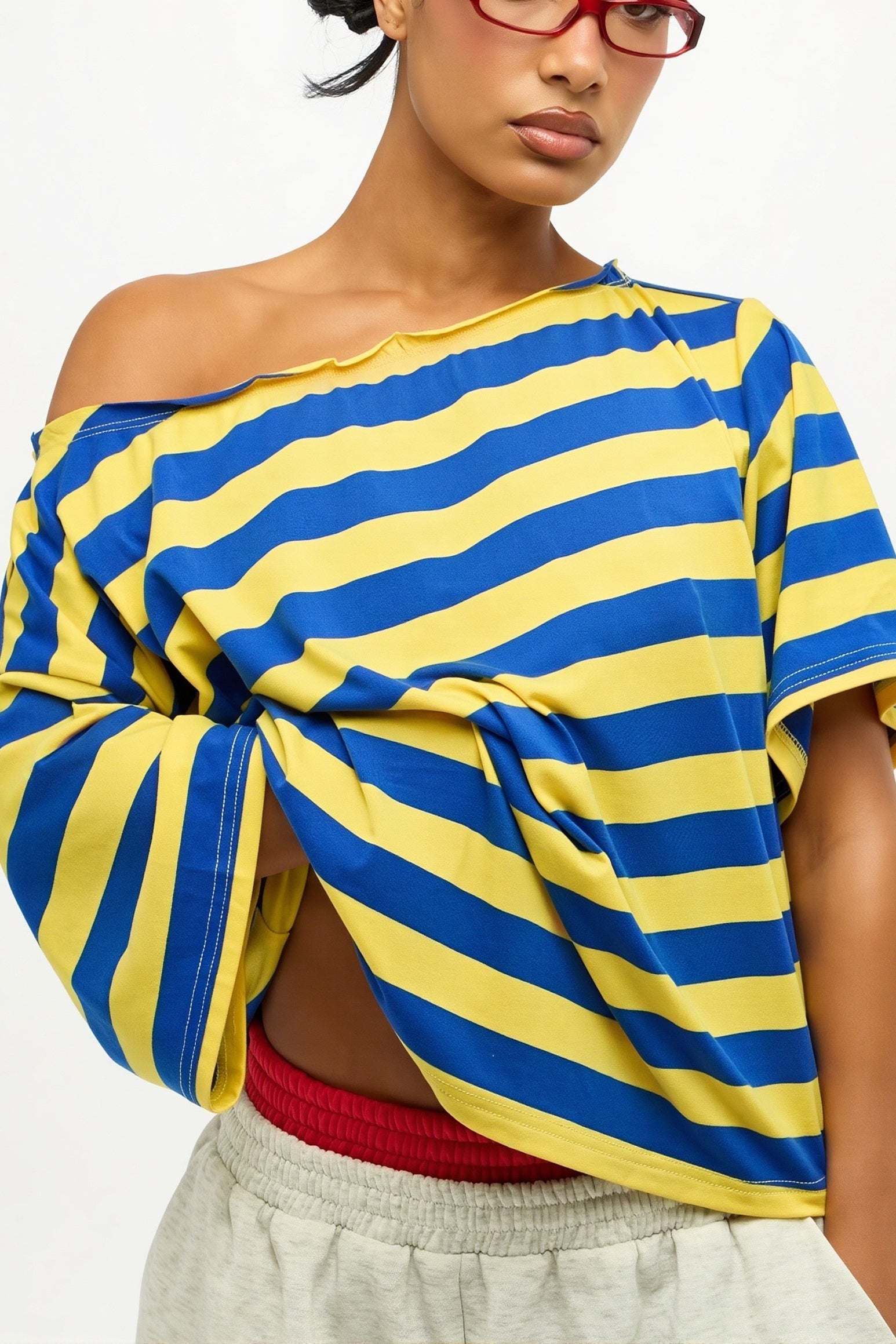 Casual Colorful Striped Loose T-Shirt