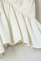 Solid Elegant Ruffle Chiffon Cami Top