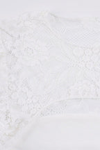 Sheer Lace Hollow Flare Sleeve Blouse