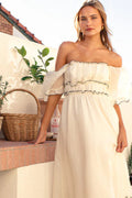 Summer Fairy Ruched Maxi Dress