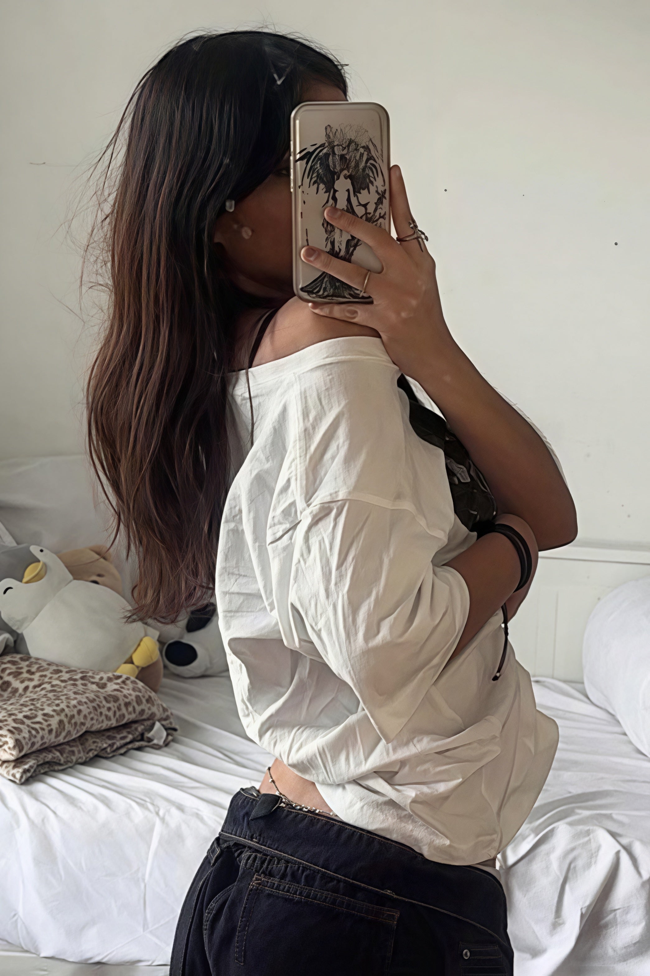 Hip Hop Lip Print Asymmetric Neck Sexy T-shirt