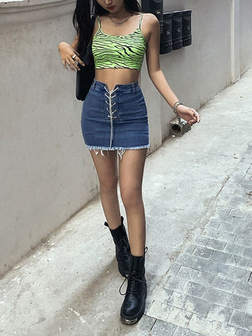 Camisola de leopardo para mujer, top corto con estampado sexy para mujer, sin mangas, a rayas, minicamisolas casuales, ropa de calle, novedad de verano 