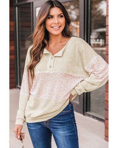 Sweater Women Long Sleeve Autumn Leopard Splicing Street Pullover Sweater Women
