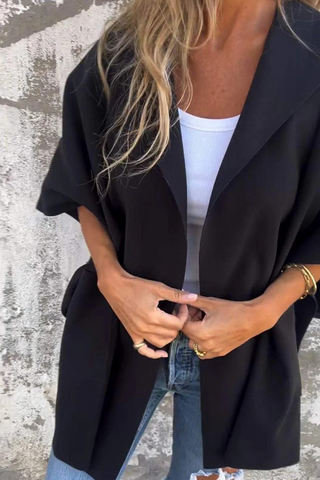 Prendas de abrigo informales de color liso con bolsillos y cuello vuelto (5 colores) 