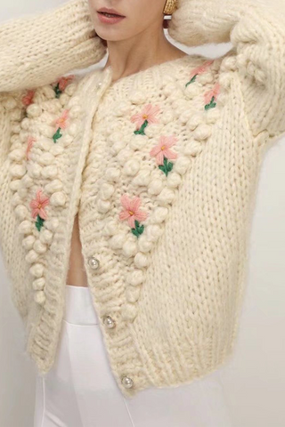 Lässiger Patchwork-Pullover mit ausgehöhltem Cardigan-Kragen 