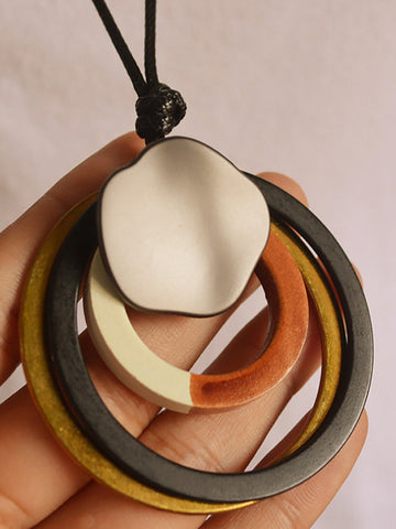 Lässige Accessoires Halskette mit Anhänger mit mehreren Kreisen 