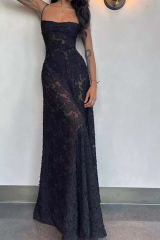 Maxikleid aus Jacquard mit Blumenmuster, Quasten und Schnürung 