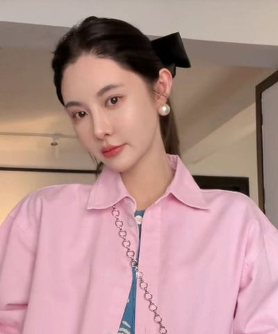 Brief White Alloy Pearl Stud Earrings