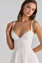 Elegant Embroidered Cutout Cami Maxi Dress