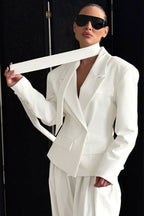 Cinched Waist Short Blazer