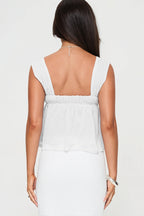Square Neck Lace-Up Cami Tank Top