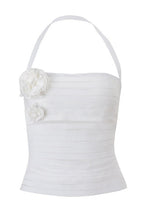 Tie Floral Slim Sexy Solid Halter Top