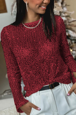 Blusa de manga larga con lentejuelas Keep It Shine 