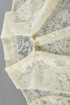 Elegant Tie Sheer Lace Long Sleeve Blouse