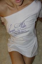 Casual Letter Off Shoulder Loose T-Shirt