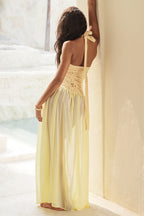 Starfish Sheer Tie Solid Maxi Dress