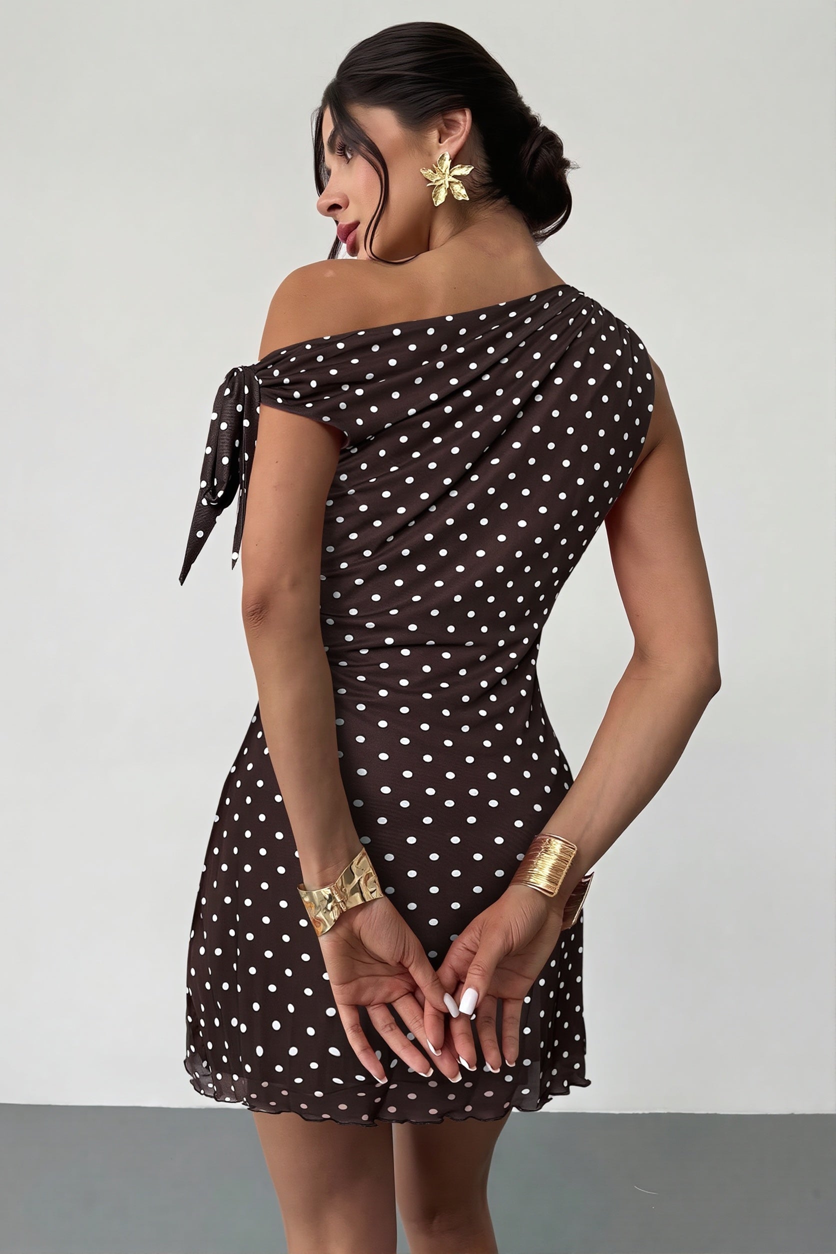 Sexy Floral Print Waist Cinched Mini Dress