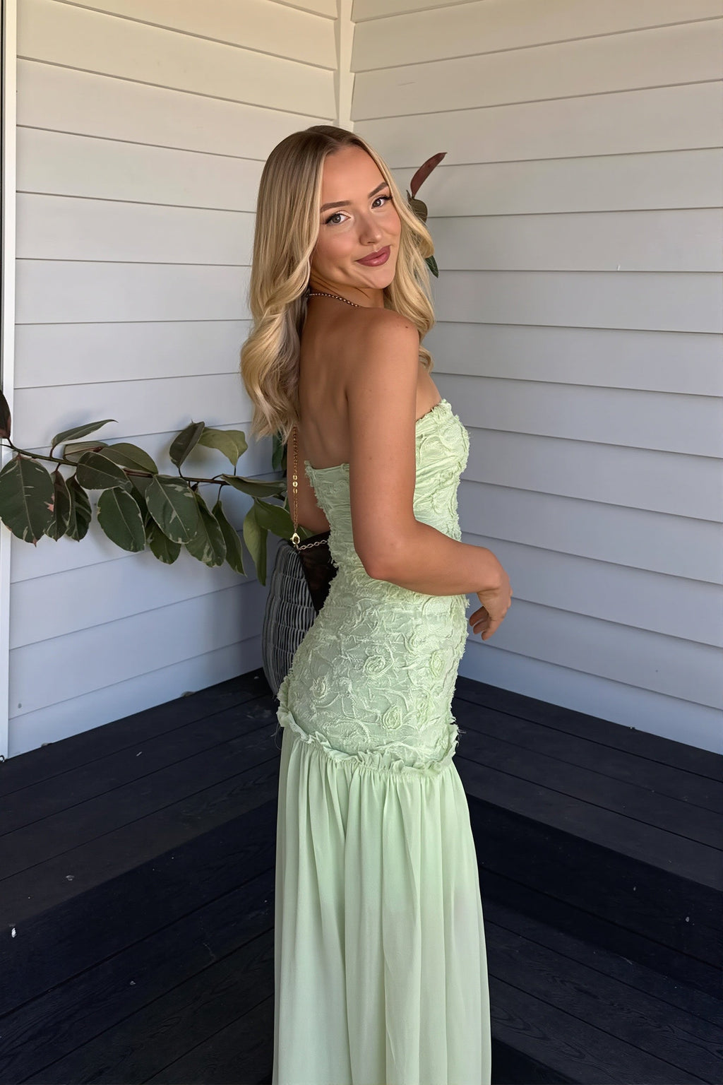 Chiffon Floral Bandeau Cami Maxi Dress