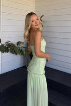 Chiffon Floral Bandeau Cami Maxi Dress