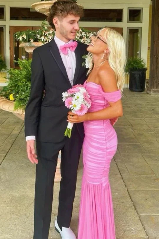 Sexy Off-Shoulder Sweetheart Mermaid Pleats Long Prom Dress