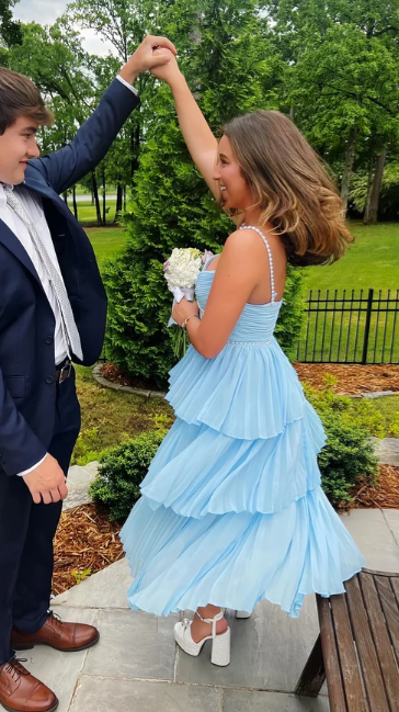 Schicke, leichte Chiffon-Ballkleider, perlenbesticktes Abendkleid