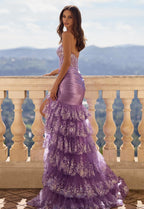 Elegant Lace Illusion Fit and Flare Prom Dress