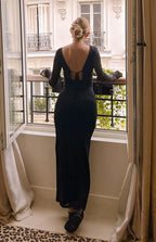 Sexy Sleeve Backless Sheath Prom Dress