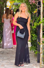Sexy Crepe Ruched Floor-Length Backless Prom Dress