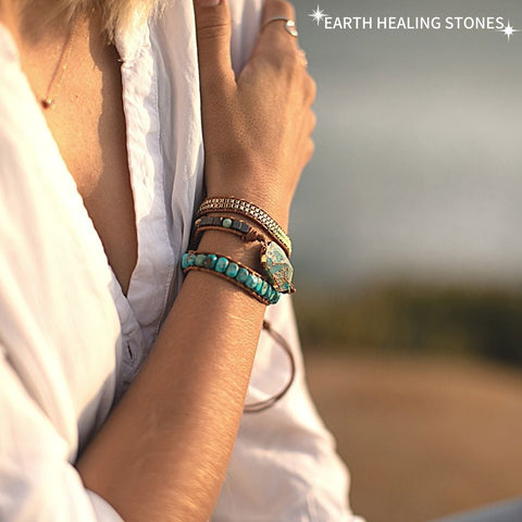 Turquoise & Jasper Healing Wrap Bracelet